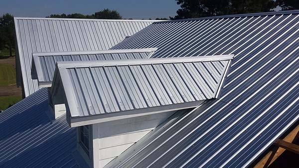 residential metal roof silver side small