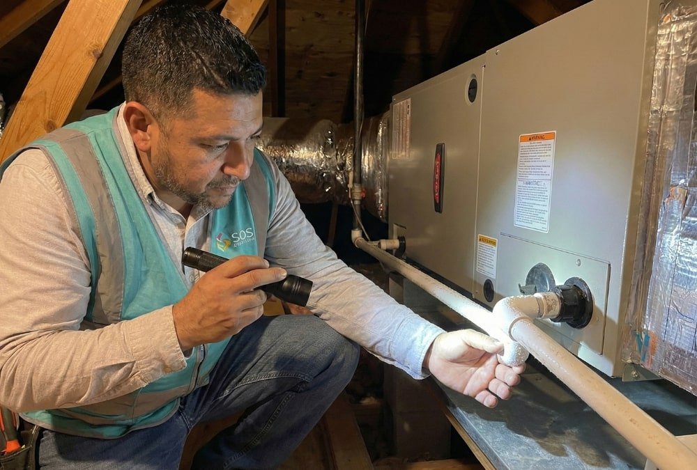 Stop Small Leaks Before They Become Big Problems: How to Protect Your Home From Hidden Water Damage - SOS ASSISTANCE AC drain and condensation line check - Leak detection